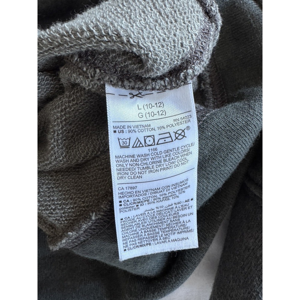 Old Navy Sweater Boys Size L 8/10 Gray Tie Dye Good Vibes Skeleton Peace EUC - Picture 5 of 6
